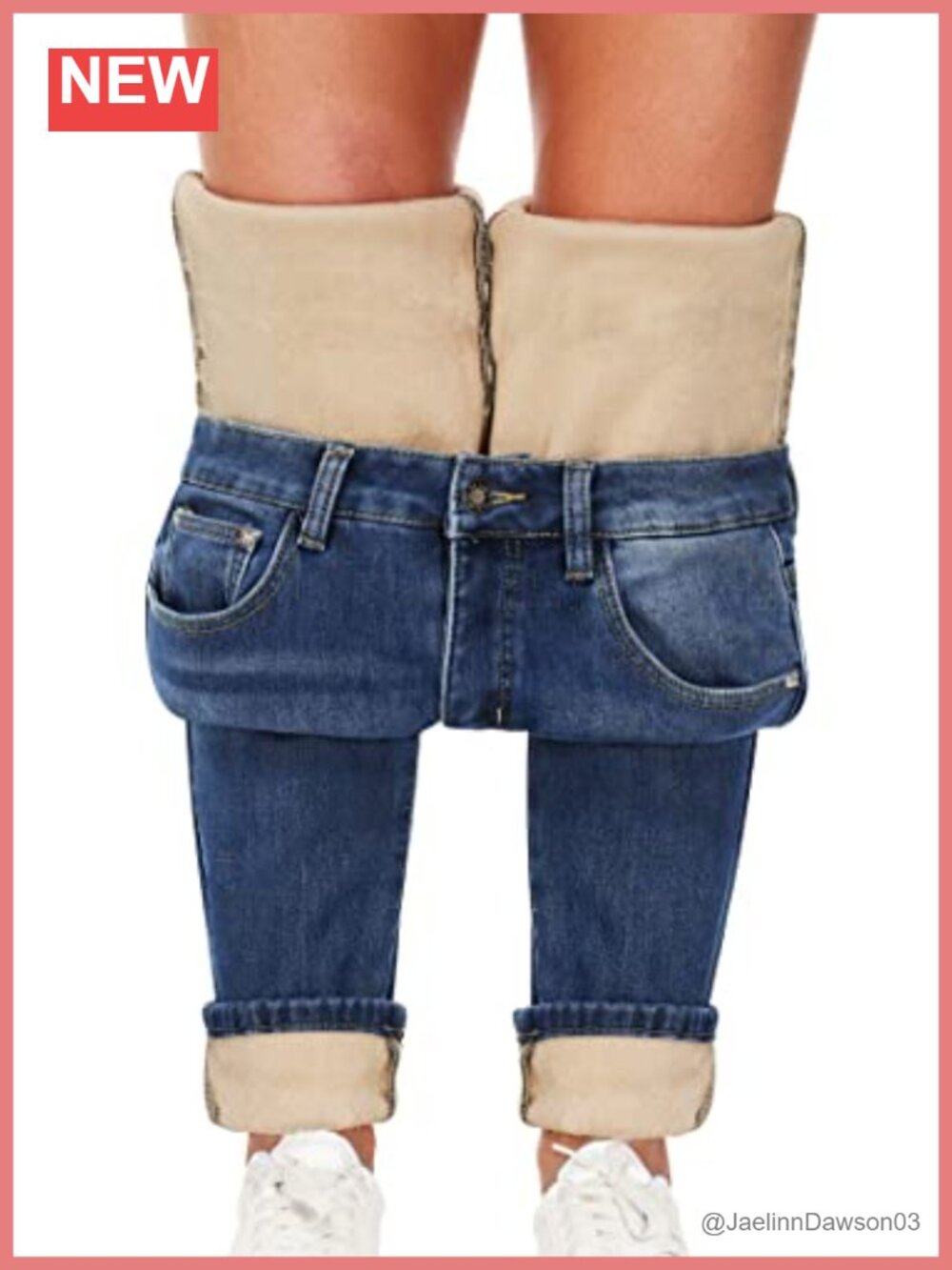 Fleece Lined High Waisted Skinny Jeans for Women Winter Warm Denim Pants